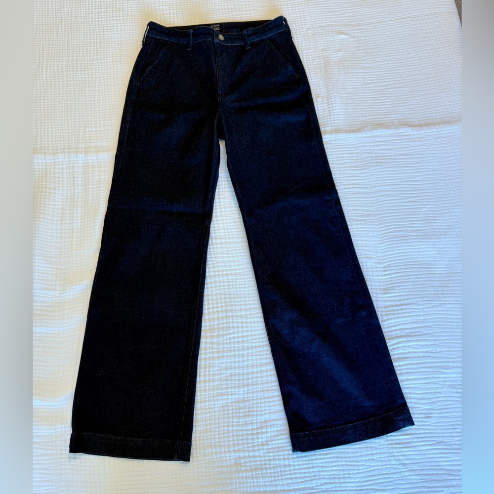J. Crew Dark Indigo Wide-Leg Jeans